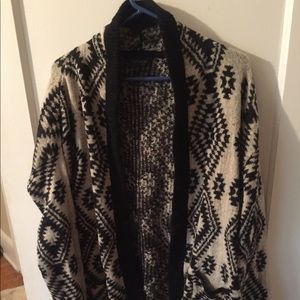 TopShop black and white geometric cardigan